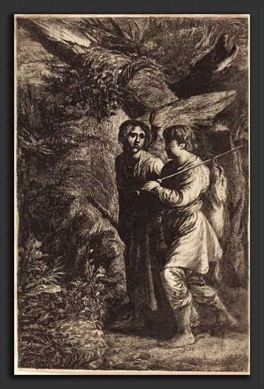 Adam Elsheimer (German, 1578 - 1610), Tobias and the Angel, etching