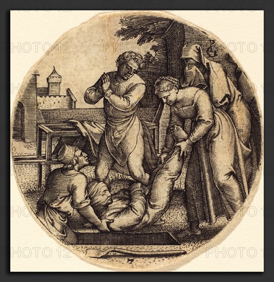 Georg Pencz (German, c. 1500 - 1550), To Bury the Dead, engraving