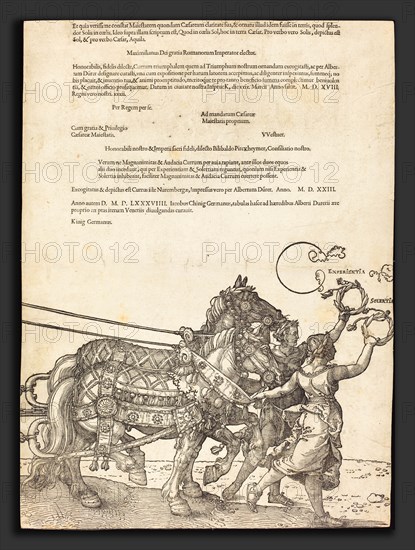 Albrecht DÃ¼rer (German, 1471 - 1528), The Triumphal Chariot of Maximilian I (The Great Triumphal Car) [plate 8 of 8], 1522, woodcut