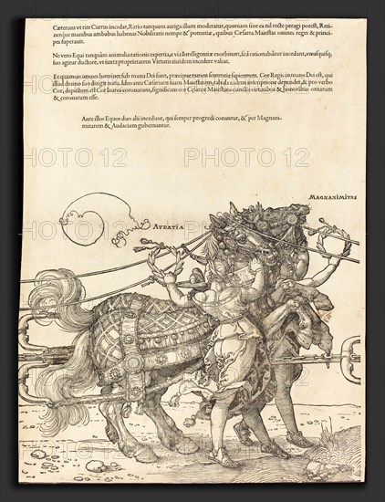 Albrecht DÃ¼rer (German, 1471 - 1528), The Triumphal Chariot of Maximilian I (The Great Triumphal Car) [plate 7 of 8], 1522, woodcut
