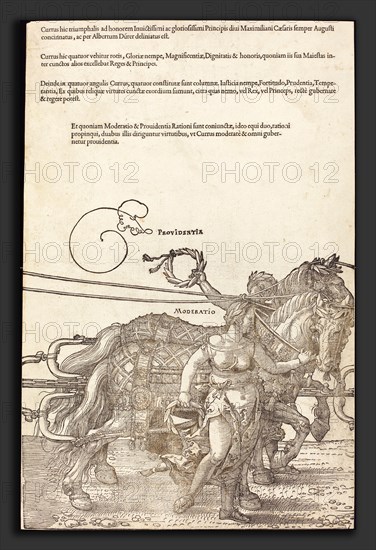 Albrecht DÃ¼rer (German, 1471 - 1528), The Triumphal Chariot of Maximilian I (The Great Triumphal Car) [plate 3 of 8], 1522, woodcut
