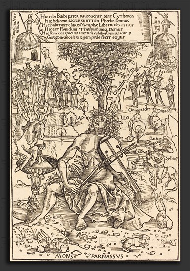 Hans Süss von Kulmbach (German, c. 1485 - 1522), Apollo on Parnasus, published 1502, woodcut