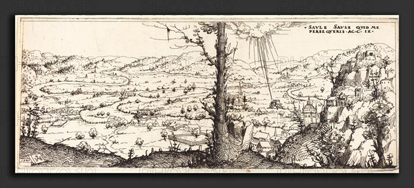 Augustin Hirschvogel (German, 1503 - 1553), Landscape with the Conversion of Saint Paul, 1545, etching