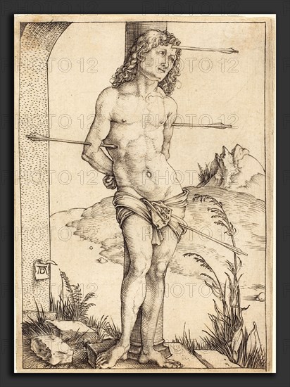 Albrecht DÃ¼rer (German, 1471 - 1528), Saint Sebastian Bound to the Column, probably 1498-1499, engraving