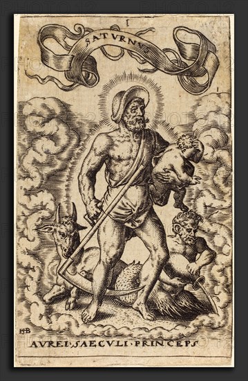 Sebald Beham (German, 1500 - 1550), Saturn, engraving