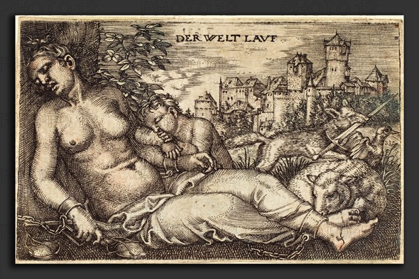 Barthel Beham (German, 1502 - 1540), "Der Welt Lavf" (Sleeping Justice), 1525, engraving