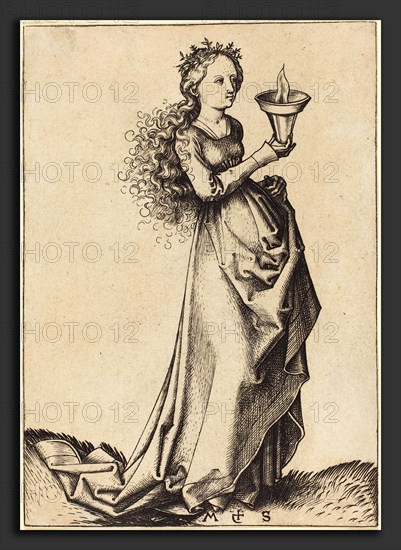 Martin Schongauer (German, c. 1450 - 1491), First Wise Virgin, c. 1490, engraving