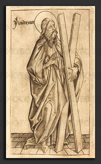 Israhel van Meckenem after Master E.S. (German, c. 1445 - 1503), Saint Andrew, c. 1470-1480, engraving