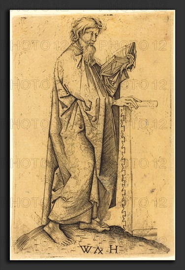 Master WH after Martin Schongauer (German, active fourth quarter 15th century), The Apostle Simon, c. 1480-1490, engraving