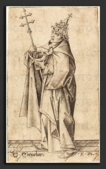 Israhel van Meckenem (German, c. 1445 - 1503), Saint Cornelius, c. 1470, engraving