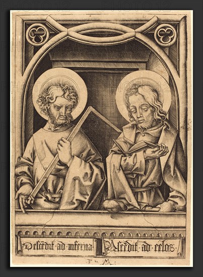 Israhel van Meckenem (German, c. 1445 - 1503), Saints Thomas and James the Less, c. 1480-1485, engraving