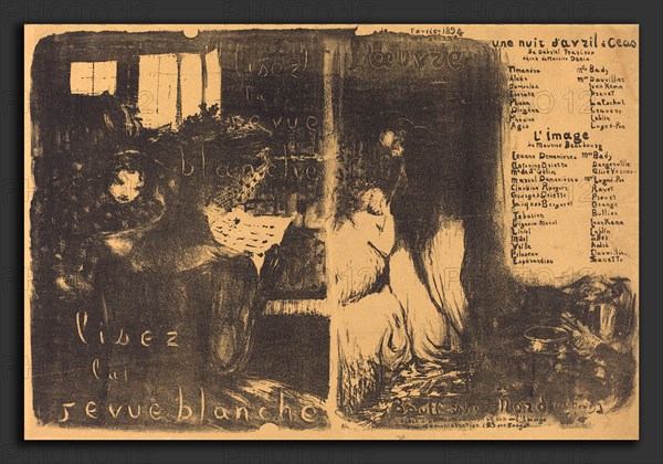 Edouard Vuillard (French, 1868 - 1940), Une Nuit d'Avril Ã  Céos; L'Image, 1894, lithograph in black on light brown wove paper