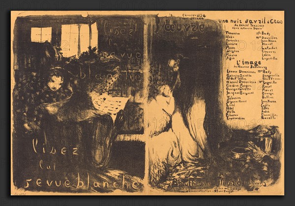 Edouard Vuillard (French, 1868 - 1940), Lisez la revue blanche;  Un nuit d'Avril Ceos, L'image, 1894, lithograph