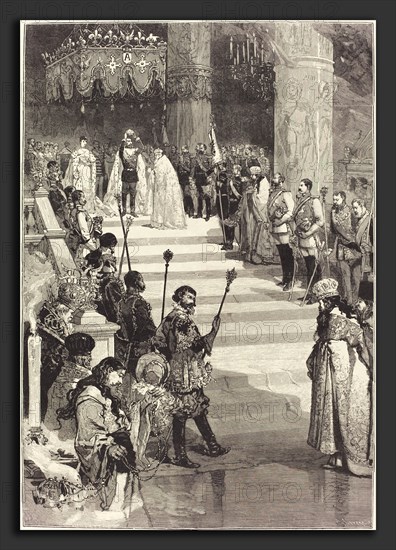Auguste LepÃ¨re (French, 1849 - 1918), Le Couronnement de l'Empereur Alexandre III de Russie (27 Mai), 1883, wood engraving