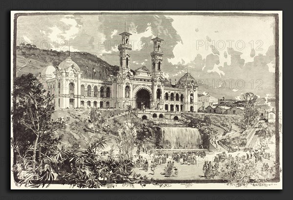 Auguste LepÃ¨re (French, 1849 - 1918), Exposition de Nice, wood engraving