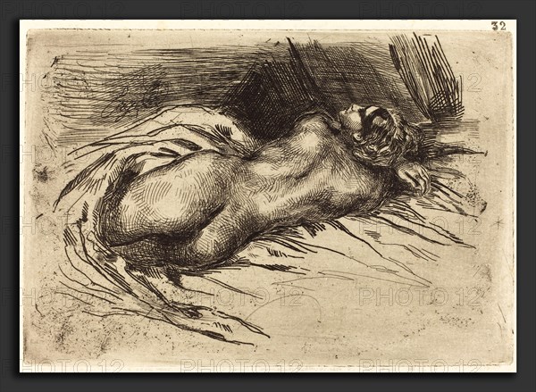 EugÃ¨ne Delacroix (French, 1798 - 1863), Study of a Woman, Viewed from the Back (Ãâtude de femme vue de dos), 1833, etching