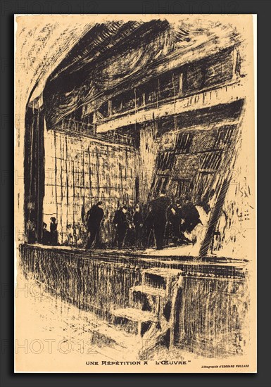 Edouard Vuillard, Une répétition Ã  L'Oeuvre, Program for L'Oasis, French, 1868 - 1940, 1903, lithograph in black on wove paper