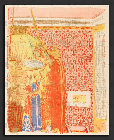 Edouard Vuillard (French, 1868 - 1940), Interior with Pink Wallpaper III (Interieur aux tentures roses III), c. 1896 (published 1899), color lithograph on china paper