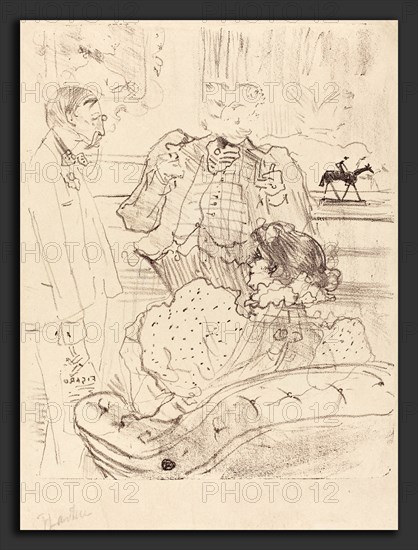 Henri de Toulouse-Lautrec (French, 1864 - 1901), Rosmersholm; Le Gage, 1898, lithograph in black on china paper [proof before letters]