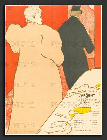 Henri de Toulouse-Lautrec (French, 1864 - 1901), L'Argent, 1895, 5-color lithograph on wove paper