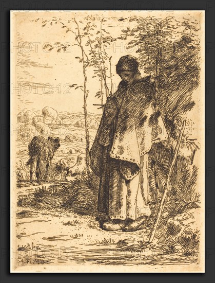 Jean-FranÃ§ois Millet (French, 1814 - 1875), The Large Shepherdess (La grande bergere), 1862, etching
