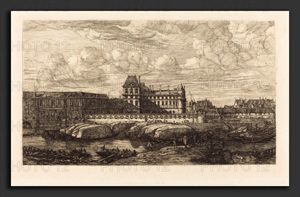 Charles Meryon (French, 1821 - 1868), L'ancien Louvre d'aprÃ¨s une peinture de Zeeman, 1651 (The Old Louvre, from a Painting by Zeeman, 1651), 1866, etching
