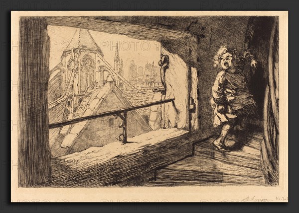 Auguste LepÃ¨re (French, 1849 - 1918), Les toits de Saint-Severin, 1889, etching