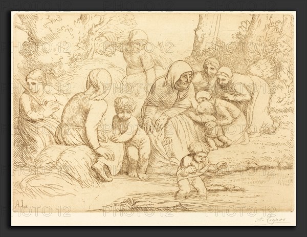 Alphonse Legros, Summer (L'ete), French, 1837 - 1911, etching in dark brown ink