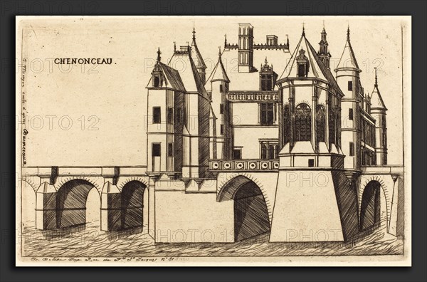 Charles Meryon after Jacques Androuet Ducerceau I (French, 1821 - 1868), Chateau de Chenonceau, 2e planche (The Chateau of Chenonceau, 2nd plate), 1856, etching