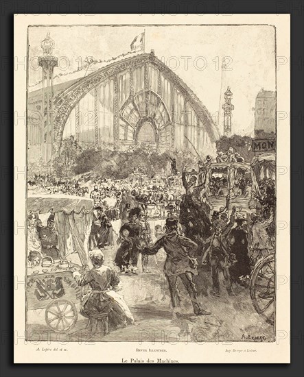 Auguste LepÃ¨re (French, 1849 - 1918), Le Palais des Machines, published 1889, wood engraving