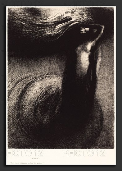 Odilon Redon (French, 1840 - 1916), La Mort: Mon ironie depasse toutes les autres! (Death: My iron surpasses all others!), 1889, lithograph