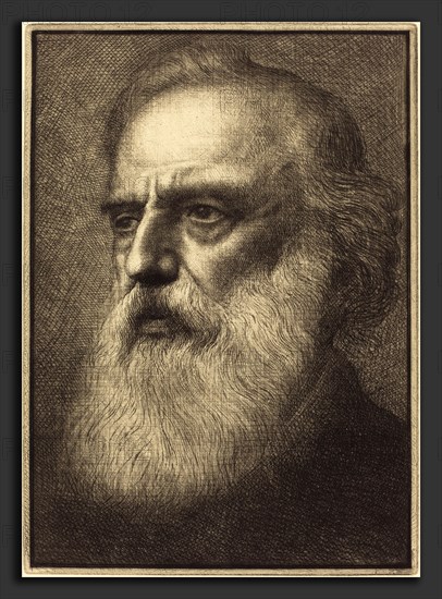 Alphonse Legros, Self-Portrait, 4th plate, French, 1837 - 1911, etching and drypoint
