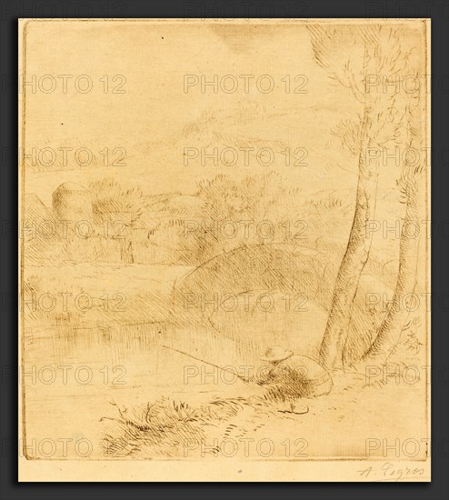 Alphonse Legros, Little Angler (Le petit pecheur a la ligne), French, 1837 - 1911, drypoint