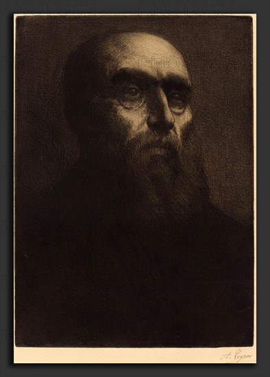 Alphonse Legros, Head of a Man (Tete d'homme), French, 1837 - 1911, etching