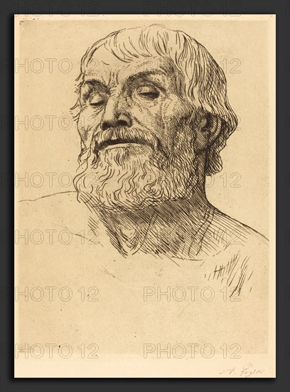 Alphonse Legros, Head of a Man (Tete d'homme), French, 1837 - 1911, etching