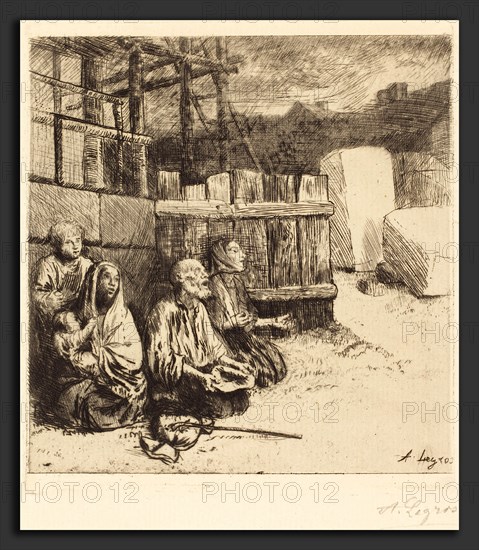 Alphonse Legros (French, 1837 - 1911), English Beggars (Les mendiants anglais), 1875, etching and drypoint