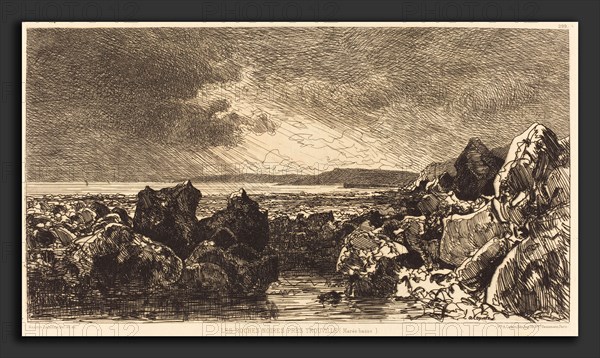 Maxime Lalanne (French, 1827 - 1886), Les Roches noires près Trouville (Marèe Basse), 1874, etching on wove paper