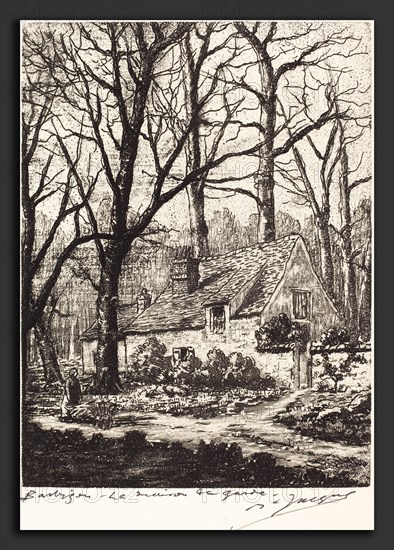 Maurice Jacque, Barbizon: La maison de garde, French, active second half 19th century, lithograph and aquatint