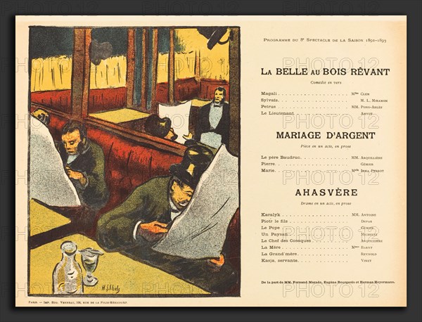 Henri-Gabriel Ibels (French, 1867 - 1936), La Belle au bois rÃªvant; Mariage d'argent; AhasvÃ¨re, 1893, 5-color lithograph on wove paper
