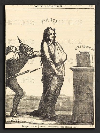 Honoré Daumier (French, 1808 - 1879), Ce que certains journaux appeleraient, 1870, gillotype on newsprint