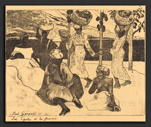 Paul Gauguin (French, 1867 - 1939), Locusts and Ants: A Memory of Martinique  (Les cigales et les fourmis), 1889, lithograph in black on imitation japan paper