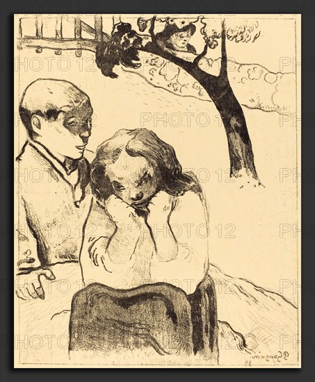 Paul Gauguin (French, 1848 - 1903), Human Sorrow (Miseres humaines), 1889, lithograph in black on imitation japan paper