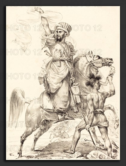 Antoine-Jean Gros (French, 1771 - 1835), The Chief of the Mamelukes on Horseback, 1817, lithograph