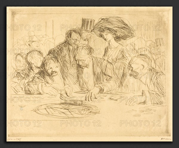Jean-Louis Forain, At the Gambling Table (second plate), French, 1852 - 1931, 1909, etching