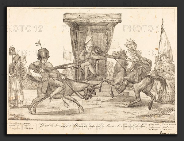 EugÃ¨ne Delacroix (French, 1798 - 1863), Duel Polemique, 1821, lithograph