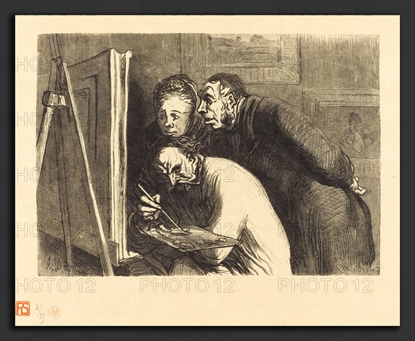 Charles Maurand after Honoré Daumier (French, active 1863-1881), Peintres et bourgeois, 1862, wood engraving