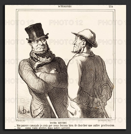 Honoré Daumier (French, 1808 - 1879), Entre recors, 1865, lithograph