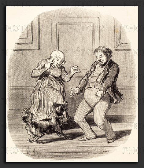 Honoré Daumier (French, 1808 - 1879), Se réjouissant de la fin de la Canicule, 1852, lithograph