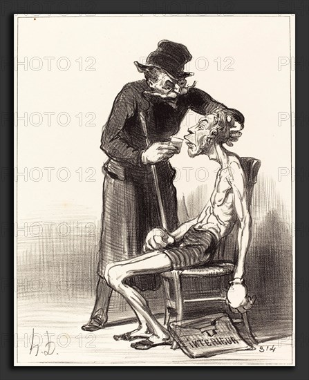 Honoré Daumier (French, 1808 - 1879), Un Lutteur malheureux, 1851, lithograph
