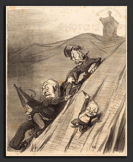 Honoré Daumier (French, 1808 - 1879), Un Chemin dangereux, 1851, lithograph